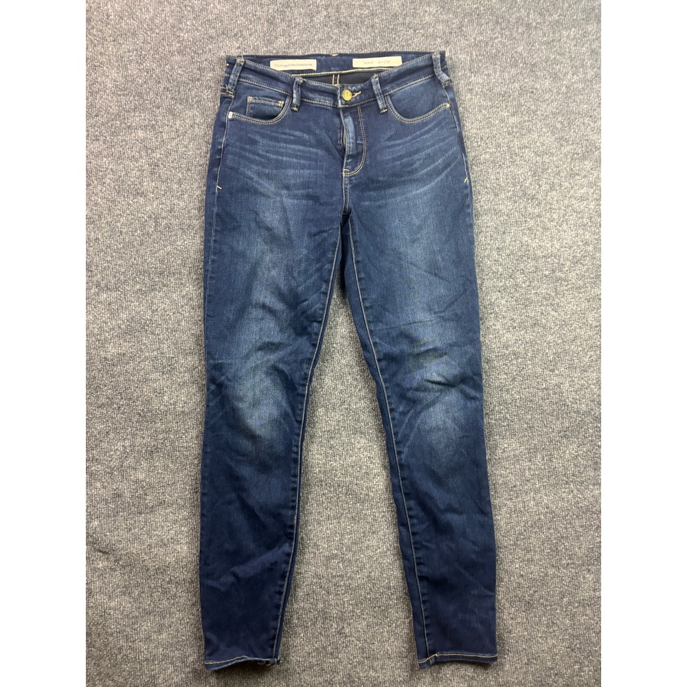 Pilcro and the Letterpress Serif Jeans Womens 27‎ Blue Skinny Mid Rise Stretch